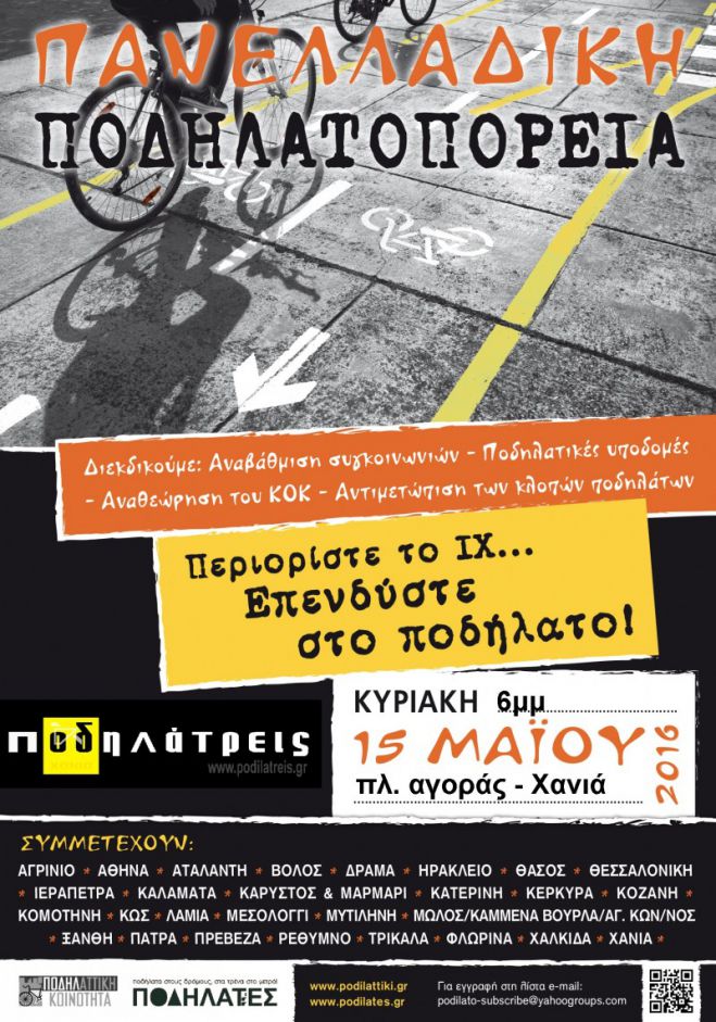 Ποδηλατοπορείες στην Κρήτη για &quot;ανθρώπινες πόλεις&quot;