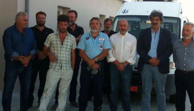 Ασθενοφόρο του ΕΚΑΒ στο Πολυδύναμο Περιφερειακό Ιατρείο στα Σφακιά