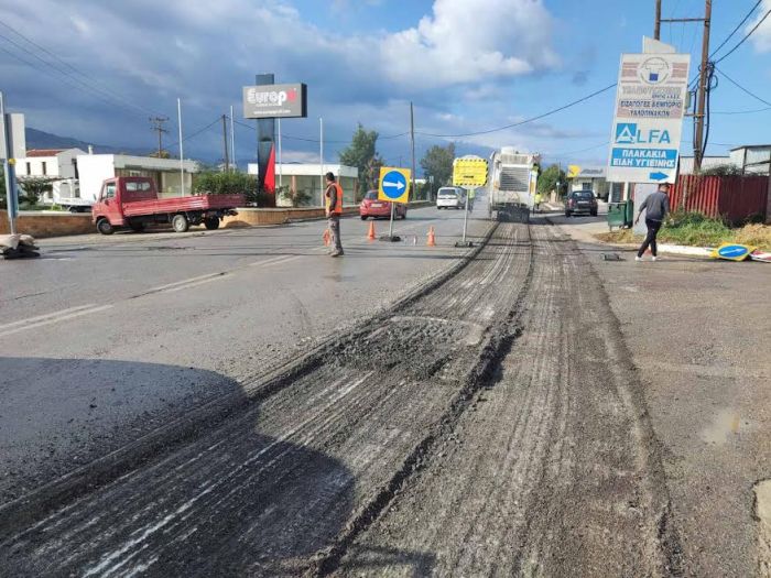 Εργασίες συντήρησης της επαρχιακής οδού Χανιά–Αλικιανός